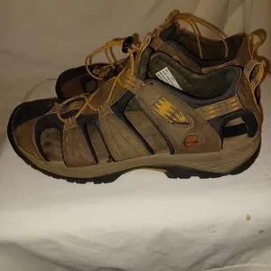 MENS Leather Timberland Hiking Sandals US Size 13 Brown. Pull Adj Toggle Non-Tie Amazon.com | Timberland Men main image 4